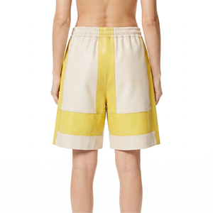 <b>Ladies</b> Fashion Oversized <b>Leather</b> <b>Shorts</b> Custom Logo Baggy Women's <b>Leather</b> <b>Shorts</b> Women's Elastic Waist <b>Leather</b> Loose Fit <b>Shorts</b> - Product Image 2