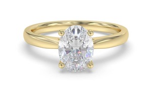 Elegant Oval Diamond Engagement <b>Ring</b> 0.30 Ct Lab Grown Diamond In 18K Yellow White Rose Gold And Platinum - Product Image 3