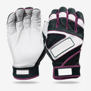 Guantes de Béisbol para Hombre, Diseño Moderno en Blanco y Negro, Antideslizantes, de Cuero y Tela, Cómodos para Bateo - Product Image 1