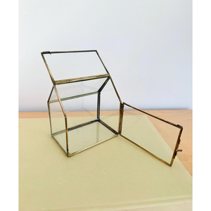 Metal and Glass Geometric House Shape Terrarium Container Display Candle Holder Centre Piece Window Candle Lantern and Planter - Product Image 6