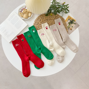 Calze Invernali Natalizie da Donna, Personalizzabili con Ricamo, Spesse in Cotone a Costine, Lunghe fino al Ginocchio - Product Image 1