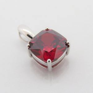 Collier en argent sterling avec pendentif vintage en topaze blanche aquamarine et grenat, pierre précieuse rouge taille coussin, bijou pierre de naissance de janvier - Product Image 3