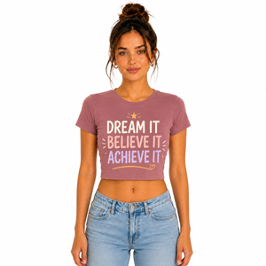 Solid Soft Summer Women's <b>Crop</b> <b>Top</b> Short Sleeve Graphic Baby Tee Comfort Stretch Slim Fit Custom Teamwear Corporate Uniform - Product Image 1