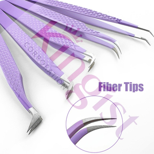 Fine Quality Custom Color Good Material Beauty <b>Tools</b> Kit Eyelash Tweezers In Low Price Eyelash Tweezers Set - Product Image 4