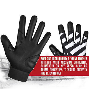 Gants de frappeur de baseball et softball en cuir personnalisés, professionnels, de haute qualité, respirants, durables, à séchage rapide, avec fermeture auto-agrippante - Product Image 5