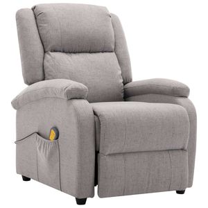Poltrona reclinabile per massaggio in tessuto grigio chiaro - Product Image 2