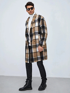 <b>Men</b> Business <b>Overcoat</b> <b>Long</b> Formal Winter <b>Wool</b> Real Fox Fur Quick-Dry Breathable OEM Factory Custom Logo Design Fashion Outerwear - Product Image 2