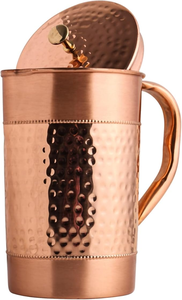 Carafe à eau en cuivre pur à 100 %, design italien haut de gamme, écologique, fabriquée en Inde pour les mariages - Product Image 5