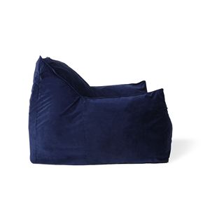 Poltrona Sacco Allea in Velluto Blu Navy con Braccioli, Comodo Divano Sacco - Product Image 5