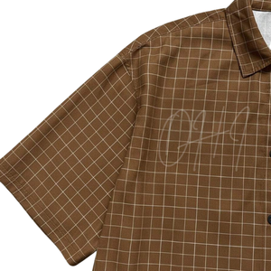 Camisa de Manga Corta Sólida para Hombre, Diseño Moderno, Color Marrón, Fabricante, Suministro al por Mayor, Ropa Casual, Transpirable, OEM, ODM - Product Image 3