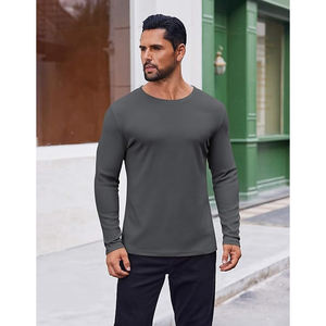 Hot Selling Polyester / Cotton Men Long Sleeve T Shirt Custom Printing Unisex Crew Neck <b>Coller</b> T Shirt Custom Logo Printing - Product Image 5