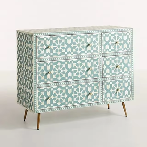 Mesa Consola Decorativa con Incrustaciones de Hueso, Diseño Art Deco, Mueble Elegante Hecho a Mano - Product Image 4