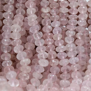 Excelentes cuentas facetadas Rondelle 5-7mm morganita natural para la fabricación de joyas - Product Image 1
