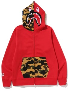 Sudadera con capucha roja de forro polar con cremallera, bolsillo con diseño de tiburón, estilo urbano, unisex, corte holgado, 100% algodón, para invierno, 180g - Product Image 6