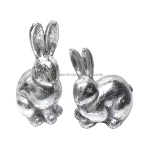 Escultura de conejo Modelo de conejo de aluminio y pieza de exhibición Conejitos hechos a mano Decoración para el hogar Decoración IMPEX - Product Image 1
