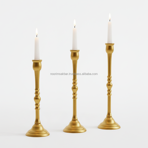 Candelabro de aluminio 2026 para decoración del hogar, portavelas de Color dorado Natural, portavelas de mármol para Decoración - Product Image 1