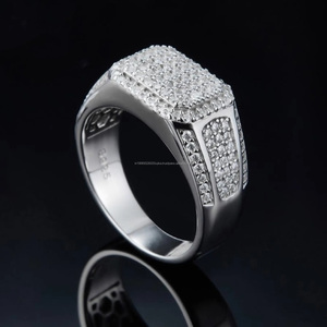 Men's <b>Iced</b> Out Moissanite Diamond <b>Ring</b> 925 Sterling Silver Fully Pave Setting Heavy Hip Hop Bling Rapper Jewelry Gift For Him - Product Image 5