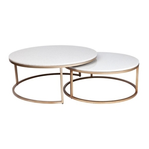 Modern Midcentury Eco-Friendly Round Wood Top <b>Coffee</b> <b>Table</b> <b>Set</b> with Wood Frame <b>Nesting</b> Design for Living Room Furniture - Product Image 1