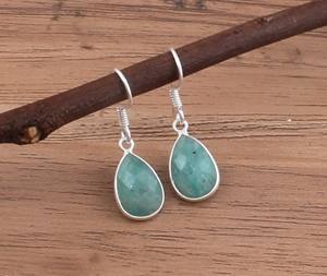 Boucles d'oreilles en amazonite naturelle en gros, argent sterling 925, forme goutte d'eau, boucles d'oreilles minimalistes de luxe, pierres précieuses, prix de gros - Product Image 2