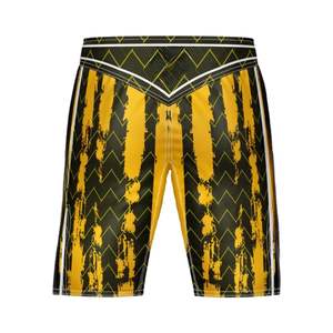 Shorts de Kick Boxing con Estampado de Rayos Amarillos por Sublimación para Hombre y Mujer, Shorts de Muay Thai y MMA - Product Image 2