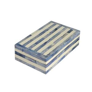 Boîte décorative artisanale de haute qualité à un seul niveau en bois naturel avec incrustation d'os pour bijoux et fruits secs pour le salon - Product Image 1