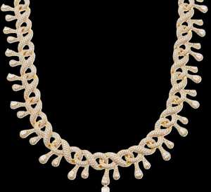 Nouvelle Chaîne Cubaine Unisexe en Argent Sterling 925 Plaqué Or Rose avec Moissanite D Color VVS1 Taille Givré et Design Infini Goutte d'Eau - Product Image 4