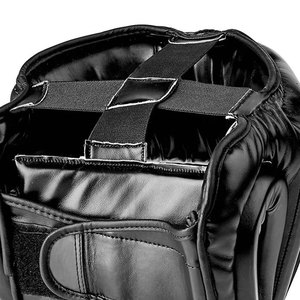 Protège-tête de boxe en cuir PU noir avec barre faciale, équipement de protection pour adultes, usage sportif unisexe - Product Image 6