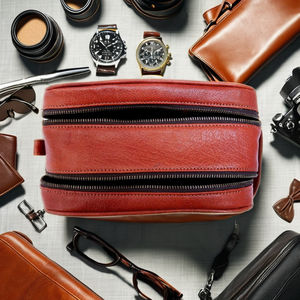 Premium Fashion Leather Lightweight <b>Toiletry</b> <b>Bags</b> for <b>Men</b> & Women - Product Image 4