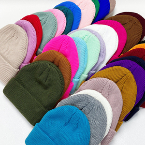 Nouveau bonnet en jacquard uni tendance pour l'hiver, matière de qualité supérieure, bonnet décontracté à vendre - Product Image 1