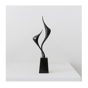 Escultura Moderna Abstracta de Doble Llama, Elegante Estatua Fluida Negra para Decoración de Hogar de Lujo y Centro de Sala de Estar - Product Image 2