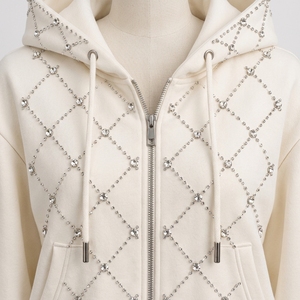 Nueva Sudadera con Capucha de Cristal Brillante para Mujer, Sudadera con Capucha de Manga Larga Suave, Estilo Casual Urbano, Sudadera con Capucha de Cristal para Mujer - Product Image 5