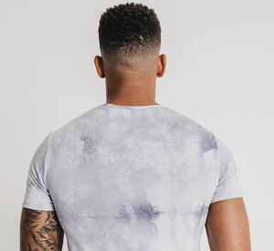 <b>Men's</b> <b>Tie</b>-<b>Dye</b> Short Sleeve Slim Fit Knitted <b>T</b>-<b>Shirt</b> With O-Neck And Front Logo Casual Style - Product Image 2