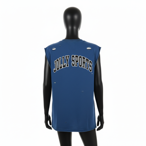 Camiseta sin mangas de algodón para mujer, estilo muscle tank, con estampado gráfico desgastado, parche con logo personalizado, estilo streetwear. - Product Image 2