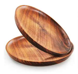 Premium Handmade Wooden Charger Plate Stand Made Sustainable Japanese Acacia Mango Wood Artistic Epoxy Resin Emerald Wedding - Product Image 5