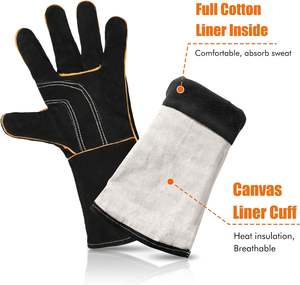 Guantes de soldador de cuero vacuno de alta calidad para protección de manos, guantes de trabajo para soldadura de uso general. - Product Image 2