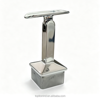 Support de main courante carré en satiné miroir, connecteurs de tube carré en acier inoxydable, angle de fixation réglable pour tube de 40x40mm