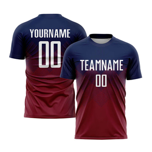 Blue New Heat-transfer Design Soccer Training Uniform Custom Football Shirt Kit 100% Polyester O-neck Short Sleeve Unisex Adult - Product Image 4