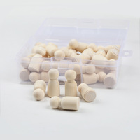 Figurines en bois naturel de petite taille, poupées en bois peintes pour enfants, ensemble de figurines masculines et féminines de 35 mm, en boîte