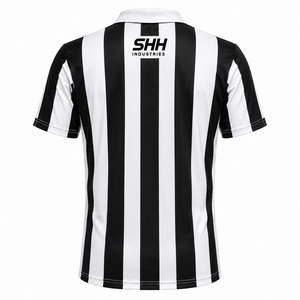 Camiseta de Árbitro de Fútbol Personalizada para Hombre, a Rayas Blancas y Negras, Cuello Polo, Bolsillo en el Pecho, Manga Corta, Jersey Profesional para Oficiales de Juego - Product Image 2