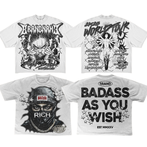 T-shirt le plus vendu avec logo personnalisé, 100 % coton épais, coupe oversize à épaules tombantes, style streetwear décontracté, marque de mode - Product Image 4