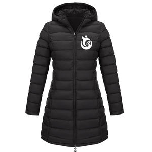 เสื้อแจ็คเก็ตแฟชั่นลำลองสำหรับผู้หญิง ความยาวปานกลางถึงยาว สำหรับฤดูหนาว บุขนเป็ดหนานุ่ม อุ่นสบาย คอตั้ง กันลม กันน้ำ 100% - Product Image 1