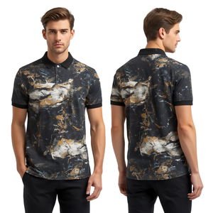 Camiseta Polo con Estampado de Mármol para Hombre, Moda de Lujo - Product Image 3