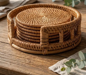 Hand-Woven Rattan <b>Placemat</b> Excellent Design 100% Natural Woven Rattan Table Mats and Coasters - Product Image 4