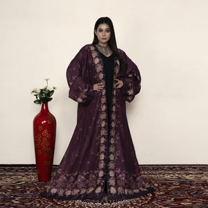 Abaya de luxe en mousseline brodée, élégant châle arabe ouvert sur le devant, cardigan pour femme, tenue de prière islamique modeste pour l'Aïd - Product Image 2