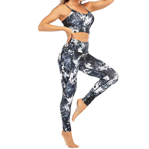 Gym Clothing Ribbed <b>Bra</b> With Sports Leggings Quick-dry Yoga Sets <b>Low</b> MOQ Custom Wear Yoga Set for Women - Product Image 4