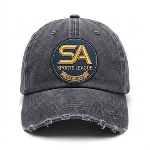 Casquette de baseball vintage à 6 panneaux avec impression de lettres, style sportif urbain, en toile délavée et vieillie, fermeture snapback classique, pour hommes et femmes - Product Image 2