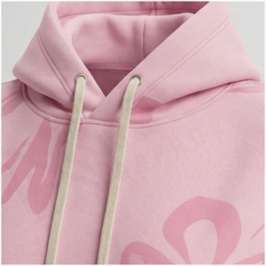 Women <b>Pink</b> Floral Hooded <b>Sweatshirt</b> & Jogger Tracksuit Set 100% Cotton Midweight Casual Autumn Full Length Loose Fit - Product Image 4