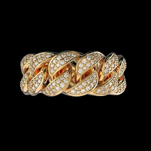 Anillo de Eslabones Cubanos con Diamantes de Moissanita VVS para Hombre, Chapado en Plata de Ley 925, Estilo Hip Hop, Anillo de Boda, Regalo para Él, Joyería Bling para Hombre - Product Image 3