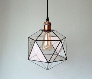 Lámpara Colgante de Techo de Diseño Industrial con Pantalla de Vidrio Geométrica, Decoración Interior Moderna para Sala de Estar - Product Image 1