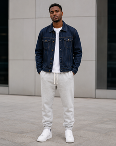<b>Men's</b> Denim <b>Jacket</b> Solid Color Stand Collar Regular Fit Washed Cotton Casual Autumn Style Waterproof Windproof Quick Dry <b>White</b> - Product Image 1
